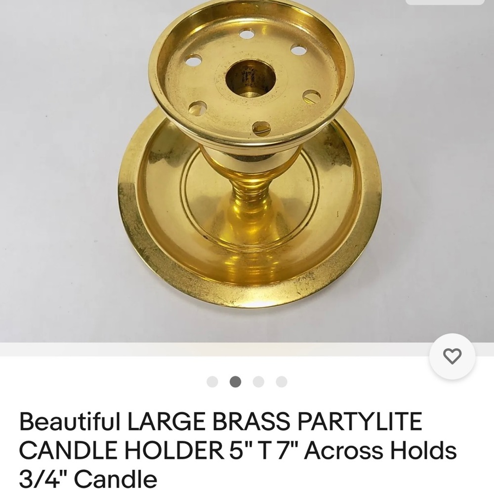 Party lite large brass candle holder